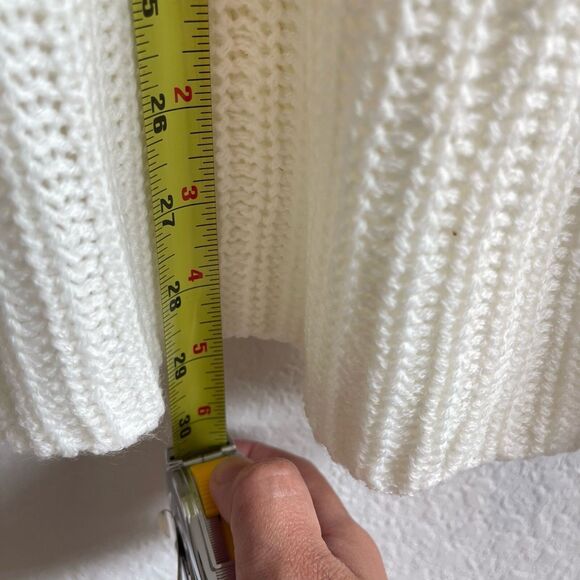 Jason Maxwell Womens Cardigan Open Front XL White Minimalist Classic Grandmacore - Picture 8 of 9